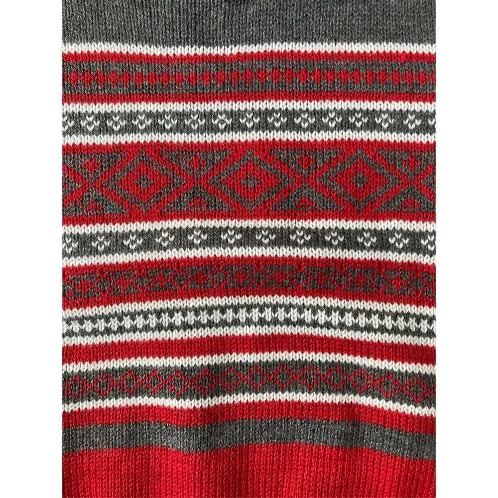 NEW GYMBORee Baby 6-12 Months Red Fair Isle Sweater
